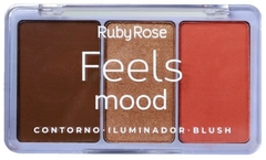 (HB7526T40) Paleta T40 Feels Mood (contorno-iluminador-blush) - Ruby Rose