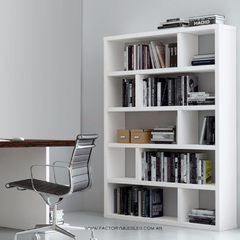 Combo Set Oficina Escritorio + Biblioteca Melamina Blanco Modelo Grecia Factory Muebles - comprar online