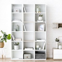 Biblioteca Modelo Moscu Melamina 18mm Blanca Factory Muebles - comprar online