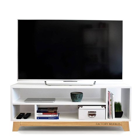 Mesa Para TV Led Melamina Minimalista Patas Madera Nordico Factory Muebles modelo España