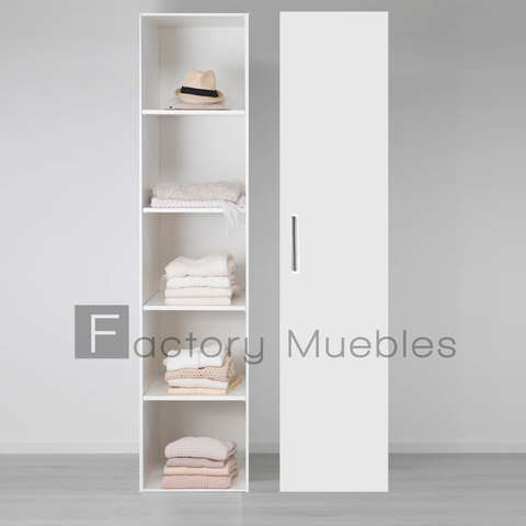 Modulo Placard Estantes Ropa con Puerta Blanco 35x180x45cm Melamina