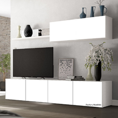 Mesa Tv Rack Moderno Melamina Modular Santa Fe Factory Muebles - comprar online