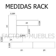 Rack Modular Mesa Para Tv Led Vajillero Moderno Flotante Melamina Modelo Rosario Factory Muebles - comprar online