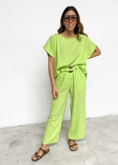 Pantalon TRINI Verde Manzana -$20.775 trans. - comprar online