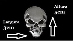 Adesivo Carro Moto Caveira Crânio Metal 3d Emblema Metalico na internet