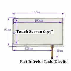 Tela Touch Screen 6.95 Central Multimídia Flat Inferior Ld