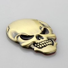 4 Adesivos Emblema Carro Moto Caveira Crânio Metal 3d Bronze na internet