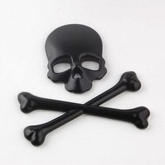 2 Adesivos Skull Caveira 3d Emblema Carro Harley Preto (par)