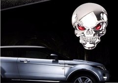 Adesivo Carro Moto Caveira Crânio Metal 3d Emblema Metalico - comprar online