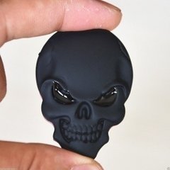 Adesivo Cranio Caveira Preto 3d Top Linha Carro Moto Skull