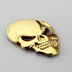 Adesivo Carro Moto Caveira Crânio Metal 3d Gold Dourado - comprar online