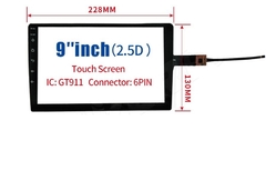 Touch Screen 9 Capacitivo 6 Vias Botoes Multimídia