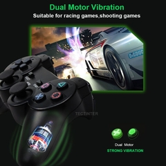 Controle sem fio para playstation 2, joystick dupla vibração, choque, usb, pc, controle de jogos - TUDO PRA MULTIMIDIA
