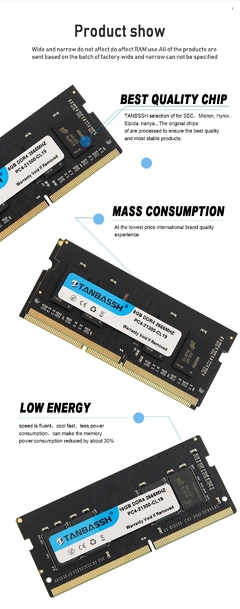 Tanbassh-memória ram ddr4., alto desempenho de 2133 v/2400 v ddr3 4, 8gb, 4gb, 16gb, 2666 1.2 mhz para notebook. - loja online