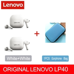 Novo original lenovo lp40 tws fone de ouvido sem fio bluetooth 5.0 dupla estéreo redução ruído baixo controle toque longa espera 230mah - TUDO PRA MULTIMIDIA