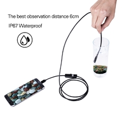 Mini endoscópio câmera à prova dwaterproof água endoscópio fio macio ajustável 6 leds 7mm android tipo-c usb inspeção camea para carro - comprar online