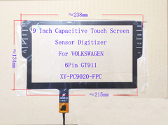 Sensor de toque com tela capacitiva e 8 segundos, para volkswagen honda, toyota, benz gt911, 6 tamanhos