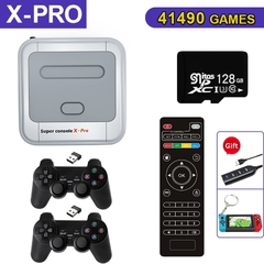 Imagem do Console super retro x pro 4k hd da tevê de wifi consolas de jogos de vídeo para ps1/psp/n64/dc com 50000 + jogos com controladores sem fio de 2.4g