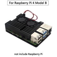 Case de liga de alumínio para raspberry pi 4b/3b, revestimento armadura de 4 cores com dissipador de calor para raspberry pi 4b/3b