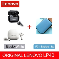 Imagem do Novo original lenovo lp40 tws fone de ouvido sem fio bluetooth 5.0 dupla estéreo redução ruído baixo controle toque longa espera 230mah