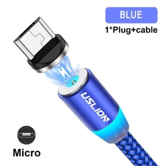 Uslion cabo usb magnético para iphone 12 11 xiaomi samsung tipo c cabo led carregamento rápido carga de dados micro cabo cabo usb fio na internet