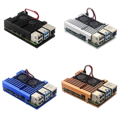 Case de liga de alumínio para raspberry pi 4b/3b, revestimento armadura de 4 cores com dissipador de calor para raspberry pi 4b/3b - TUDO PRA MULTIMIDIA