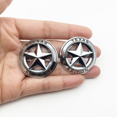 Emblema metálico edição texas para carros, 2 peças, adesivo lateral, emblema do porta-malas, jeep wrangler compass grand cherokee patriot liberty - TUDO PRA MULTIMIDIA