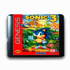 Sonic 3 cartão de jogo para sega mega drive, 16 bit para genesis us pal, console de jogos de vídeo - comprar online