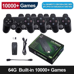 Console de jogos de vídeo 64g built-in 10000 jogos retro handheld console de jogos controlador sem fio jogo vara para ps1/gba criança presente de natal