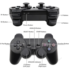 Controle sem fio para playstation 2, joystick dupla vibração, choque, usb, pc, controle de jogos - comprar online