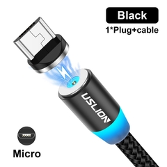 Uslion cabo usb magnético para iphone 12 11 xiaomi samsung tipo c cabo led carregamento rápido carga de dados micro cabo cabo usb fio na internet