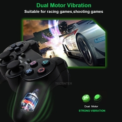 Controle sem fio para playstation 2, joystick dupla vibração, choque, usb, pc, controle de jogos