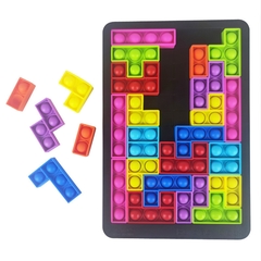 27 pces tetris quebra-cabeça pops seus brinquedos fidget anti-stress popet empurrar bolha sensorial brinquedo placa de quebra-cabeça brinquedo educativo para criança