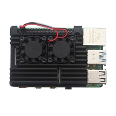 Case de liga de alumínio para raspberry pi 4b/3b, revestimento armadura de 4 cores com dissipador de calor para raspberry pi 4b/3b - TUDO PRA MULTIMIDIA