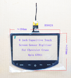 Sensor de toque capacitivo para chevrolet cruze honda gt911 6pin rs8424, 8 modos