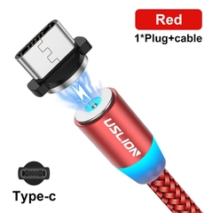 Uslion cabo usb magnético para iphone 12 11 xiaomi samsung tipo c cabo led carregamento rápido carga de dados micro cabo cabo usb fio - TUDO PRA MULTIMIDIA