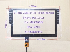 Sensor de toque com tela capacitiva e 8 segundos, para volkswagen honda, toyota, benz gt911, 6 tamanhos - TUDO PRA MULTIMIDIA