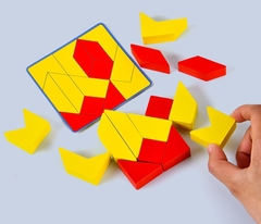Quebra-cabeças infantil blocos de expressão madeira, montessori educativo, mudança de face, combinação com pensamento, jogos de lógica, geométrico - comprar online