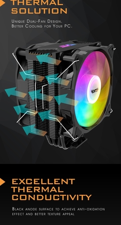 Darkflash 4 heatpipes argb cpu cooler radiador silencioso pwm 4pin 250w para intel lga 1150 1151 1155 1200 1366 amd am4 ventilador na internet