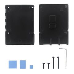 Case de liga de alumínio para raspberry pi 4b/3b, revestimento armadura de 4 cores com dissipador de calor para raspberry pi 4b/3b - loja online