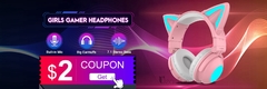 Imagem do Qearfun Fone de ouvido sem fio, Fone Bluetooth RGB fone gamer para celular phone, bonito orelhas de gato fone gamer com microfone, pode controlar led, criança menina música estéreo fone presente, armazém local espanha