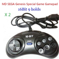 Controle de jogo sega mega sega 16bit, 2 peças/1 peça sega genesis, 9 furos, alta qualidade, bom preço, acessórios de jogo