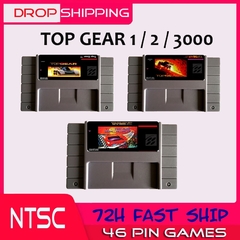 Alta qualidade 16 bits top gear 1 2 3000 ntsc big gray game card para versão eua jogadores