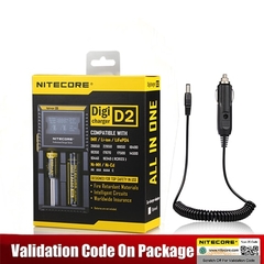 Nitecore d4 d2 carregador digitalizador, carregador de bateria lcd inteligente para circuitos, seguro global li-ion 18650 14500 16340 26650 - comprar online