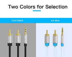 Vention-cabo rca 3.5 para 2rca de áudio, cabo de entrada 3.5mm, para celular, edifer, home theater, dvd 2rca, cabo aux macho para macho, 1m, 2m, 10m na internet