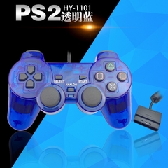 Controle com fio para sony ps2, joystick para ps1/ps2, dupla vibração, choque, com fio - comprar online