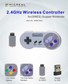 Controle sem fio para super nintendo, joystick clássico, sem fio, 2.4ghz, 1 peça - comprar online