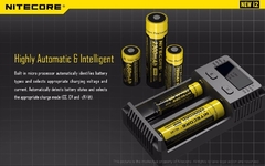 Nitecore d4 d2 carregador digitalizador, carregador de bateria lcd inteligente para circuitos, seguro global li-ion 18650 14500 16340 26650 na internet