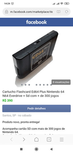 Cartucho Nintendo 64 com cartão de jogos everdrive ED64 Plus - comprar online