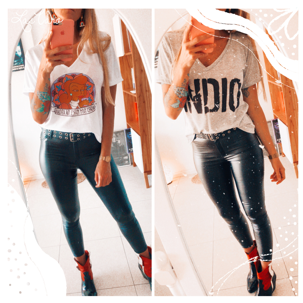 Remera Escote en V ESTAMPA A ELECCION Las Caro